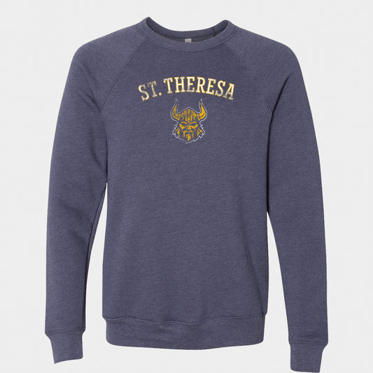 St. Theresa Vintage Raglan Sweatshirt, Heathered Navy