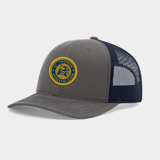 St. Theresa Embroidered Athletic Club Patch Hat Charcoal/Navy