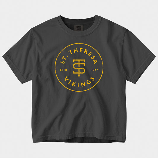 St. Theresa Monogram Women's Boxy Slightly Cropped Tee