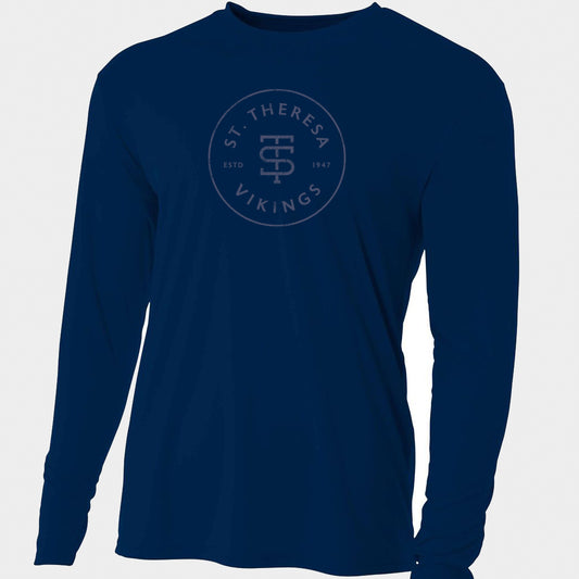 Viking Cooling Performance Long Sleeve Crew, Navy Monogram